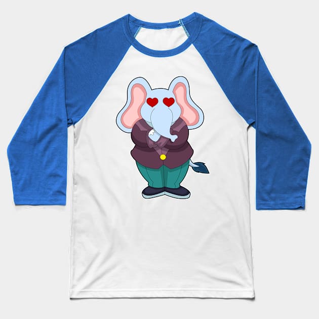 Elephant as Groom with Suit Baseball T-Shirt by Markus Schnabel